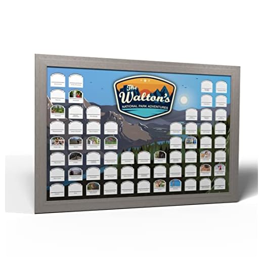 Thunder Bunny Labs Personalized USA National Parks Photo Map - Frame Optional - Made in America - Travel Map Gift (Grey Frame)