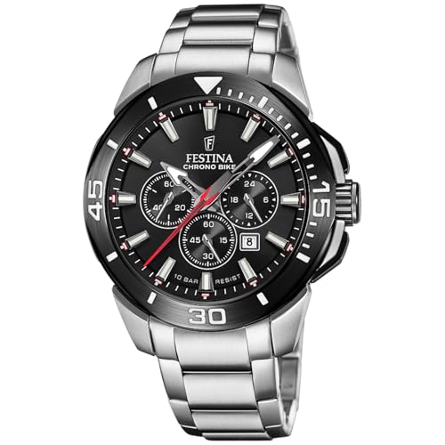 Festina F20641/D Chrono Bike montre homme acier gris anti-rayures