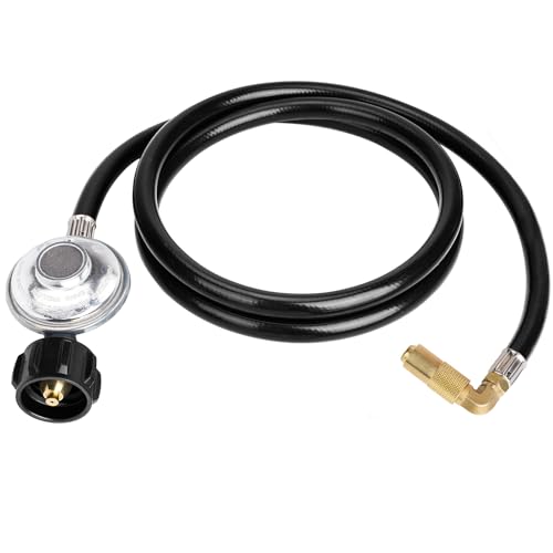 REDPANT 6 Feet Propane Adapter Hose for Blackstone 17 Inch and 22 Inch Tabletop Griddle Propane Hose Regulator with 90 Elbow Adapter Connect to Large Propane Tank Weather Resistant