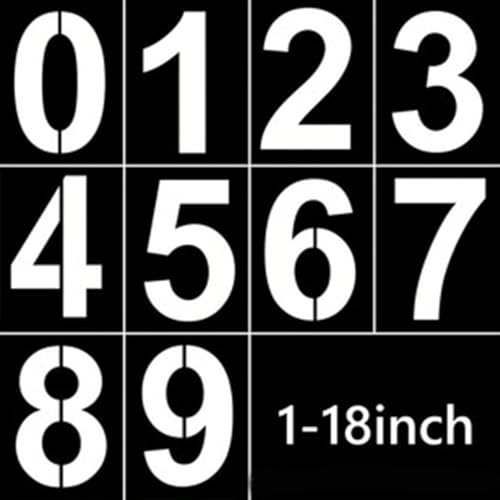 GNALIA Pochoir Chiffre, 10 Pièces, Adhésif Réutilisable 15Cm 6Inch, Blanc, Pour Artisanat Créatif Dessin