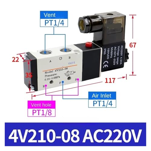 Bobine de commande pneumatique 4V110 pour réparer les électrovannes de lignes automatisées