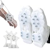 Universelle rutschfeste Greifspikes, verbesserte 10-Klauen-Anti-Rutsch-Schuhspikes, Gummi-Traktionsspikes für Klettern, Wandern, Gehen (Weiß, S(24-33))