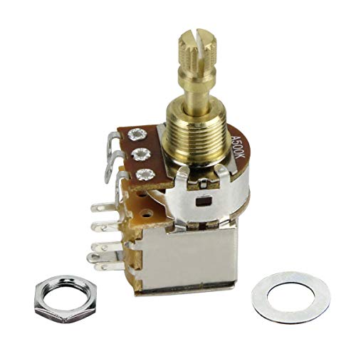 FLEOR 4PCS A500K+B500K Push Push Bounce Switch Potentiometer Short Split Copper Shaft for Electric Guitar Bass Volume/Tone Controls(Set of 2A2B) - Image 4