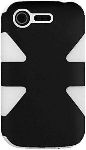 HR Wireless Dynamic Slim Hybrid Case for LG Optimus Zone 2 L34C Fuel - Retail Packaging - Black/White