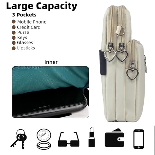 Image of JANKS Small Crossbody Bag for Women - Mini Phone Purses with Crossbody Strap and Wallet - Nylon Arm Bag