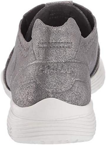 Skechers Women's Seager-Major League-Perfed Metallic Lace Up Jogger Oxford, Gunmetal, 8.5 M US | Image 2