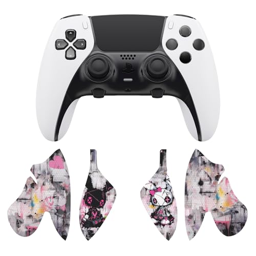 PlayVital Anti-Skid Sweat-Absorbent Controller Grip for ps5 Edge Wireless Controller, Textured Soft PU Handle Grips Anti Sweat Protector for ps5 Edge Controller - Lovely Punky Bunny