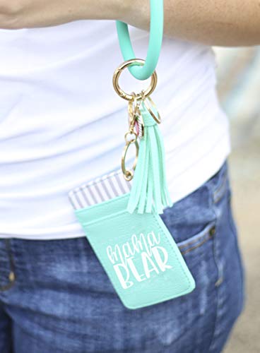 Best Gifts For Mom - Mama Bear Gift - Mom Keychain Wallet - Unique Silicone Bangle O-Ring Id Credit Card Wallets - Cute Gifts For Mother's Day, Birhday Present For Momma, Mommy From Daughter, Son #TOP1