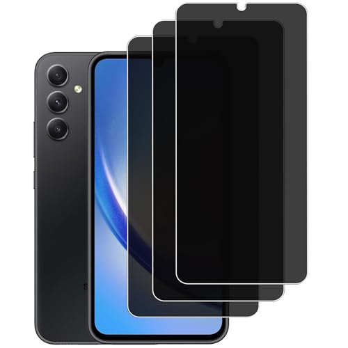 KELOLIN [3 Pack Privacy Screen Protector for Samsung Galaxy A34 5G, 9H Hardness, Anti-Scratch, Anti Spy, Tempered Glass Screen Protector for Samsung Galaxy A34 5G
