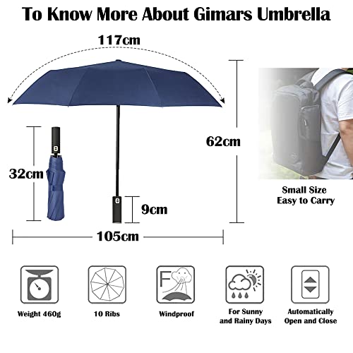 Gimars Ombrello Automatico Pieghevole Antivento