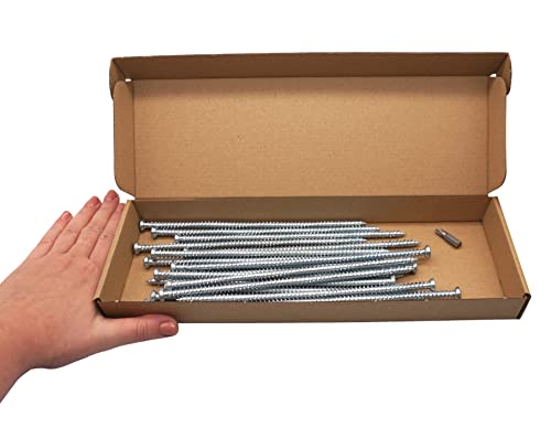 SKIR’CO (20 Stück) Verzinkte 7,5 x 202 mm Betonschrauben, Senkkopf, Mauerwerk Schrauben, Rahmen Befestigungsschraube