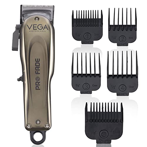 VEGA PROFESSIONAL Men Pro Fade Professional Hair Clipper With 7500rpm High Speed Rotary Motor,Dlc Coated Stainless Steel,180 Mins Runtime,120 Min Charging Time For Salon,Cord&Cordless Power(Vpphc-05)