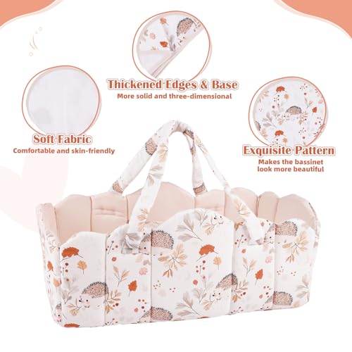 BABESIDE 3 Pcs Baby Doll Bassinet with Bedding Set for 17-22 Inch Dolls by BABESIDE - Used condition - Image 4