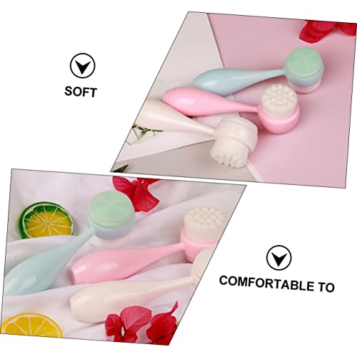 FRCOLOR 3 Pçs Escova De Limpeza Dupla Face Limpador De Poros Escova De Cabelo Escova Facial Limpeza