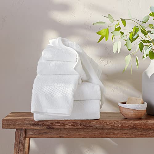Amazon Aware 100% Organic Cotton Plush Bath Towels - 6-Piece Set, White #TOP3