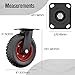 Houseables 8 Inch Caster Wheels, Rubber Wheels, Outdoor Casters, Heavy Duty, Large, Swivel, for Cart, Off Road, Offroad, All Terrain, Flat Free Tire, No Flat, Industrial, Castor, Dolly, Coop, Set of 4