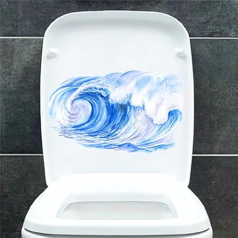 Blue Sea Wave Toilet Stickers by sacinora Cover