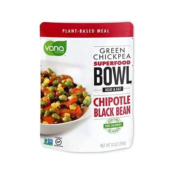 Vana Life's Foods Plant based Ready Meal - Green Chickpea Superfood Bowl Heat and Eat Microwaved Cooked Bowl | Product of the USA (Chipotle & Lime Combo, 6-Pack) 5