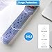 PowerEnvy 6-Outlet Surge Protector – 250 Joules, 6ft Cord, 15A/125V, 1875W Max – Right Angle Plug, Black – Home, Office, & Electronics Protection