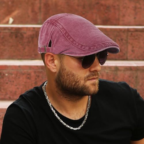 Image of 3Pcs Men's Newsboy Caps Cotton Cooling Hat Adjustable Flat Cap for Men