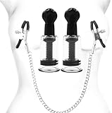 ERUN Nipple Clamps Nipple Suckers Nipple Clips Stainless Steel Non Piercing Nipple Rings Decorative Clip  for Women Adjustable Pressure Breast Clamps for Adult Pleasure Toys