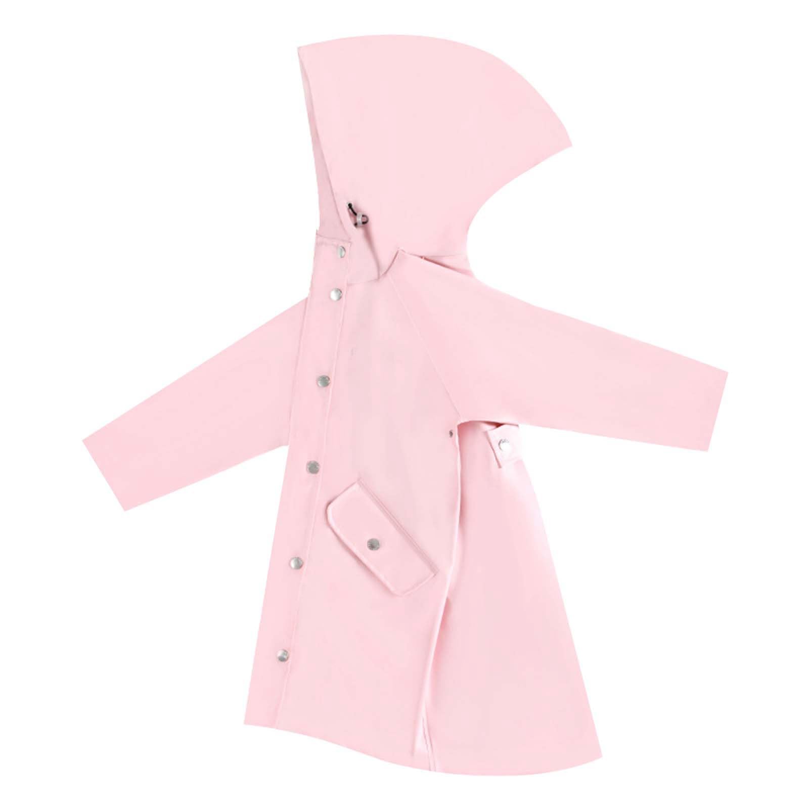 Veste de Pluie pour Enfants Filles et garçons, imperméable léger et imperméable, Coupe-Vent Long doublé à Capuche Veste De Pluie Matelassée Rouge