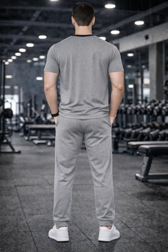 Image of Mack Jonney Men's Polyester Lycra Tracksuit | Lightweight Sports & Gym Wear | Comfortable Running & Training Track Suit for Men-MJ-184