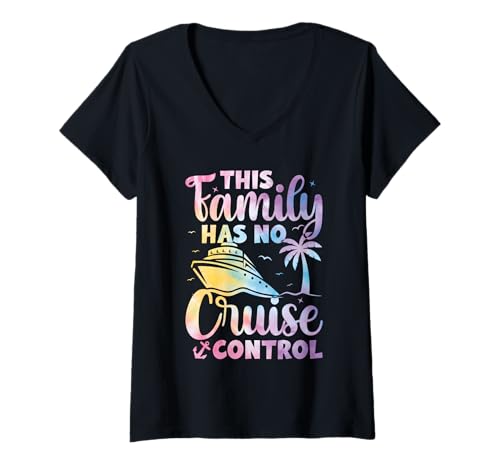 Mujer This Family Cruise Has No Control Funny Cruising Vacation Camiseta Cuello V