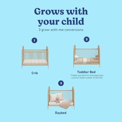 Image of Graco Olivia 3-in-1 Convertible Crib - GREENGUARD Gold Certified, 100% Solid Wood, Fits Standard Baby Crib Mattress, Converts to Toddler Bed and Daybed, 4 Adjustable Mattress Heights (Driftwood)