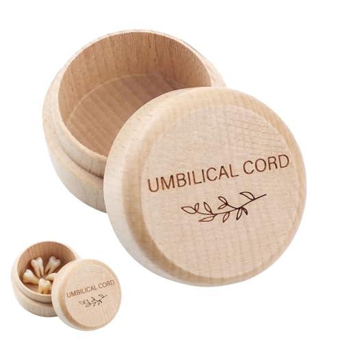 Umbilical Cord Keepsake Box,Engraved Wooden Baby Memory Box,