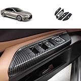 TERDARAY Door Window Switch Panel Cover Compatible with Lexus ES 250 350 300h 2025 2024 2023 2022-2019 Door Armrest Cover Window Lift Trim Interior Car Accessories ABS 4PC(Carbon Fiber Style)