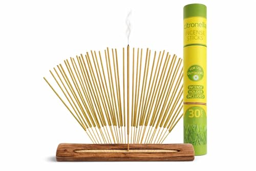 Citronella Incense Sticks for Garden 30 Pieces with Holder Mosquito and Insect Repellent