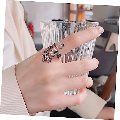 Bague animalière paon ajustable taille unique style rétro - 2