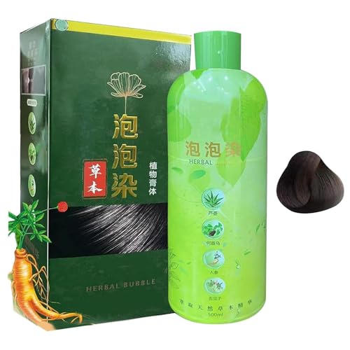 Champú para teñir el cabello,Champú para teñir el cabello negro - 3 en 1 para con burbujas | duradero para largo para ancianos, hombres y mujeres.
