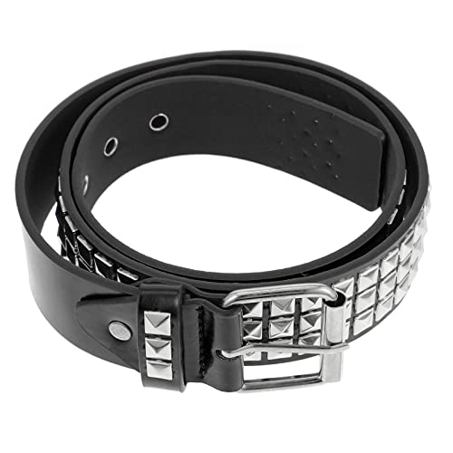 Punk Rivet Belt for Men Fashionable PU Leather Waist Belt Adjustable Decorative Waistband for Jeans Casual Wear