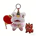 Poshow Cartoon Lion Dance Keychain - Awakened Lion Plush Pendant, New Year Bag Charm for 2026 Zodiac & Festival Decor (Type 1)