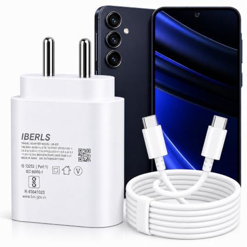 Image of 25W Pd 3A Type-C Super Fast Charging Adapter with 1M Type C Cable for Galaxy A55 /A57 /A37 /A07 /A36 /A56 /A17 /A26 /A06 /A35 / A16 /A15 /Tablet /Galaxy Watch- Charge Your Device with 25 Watt USB C Fast Charger