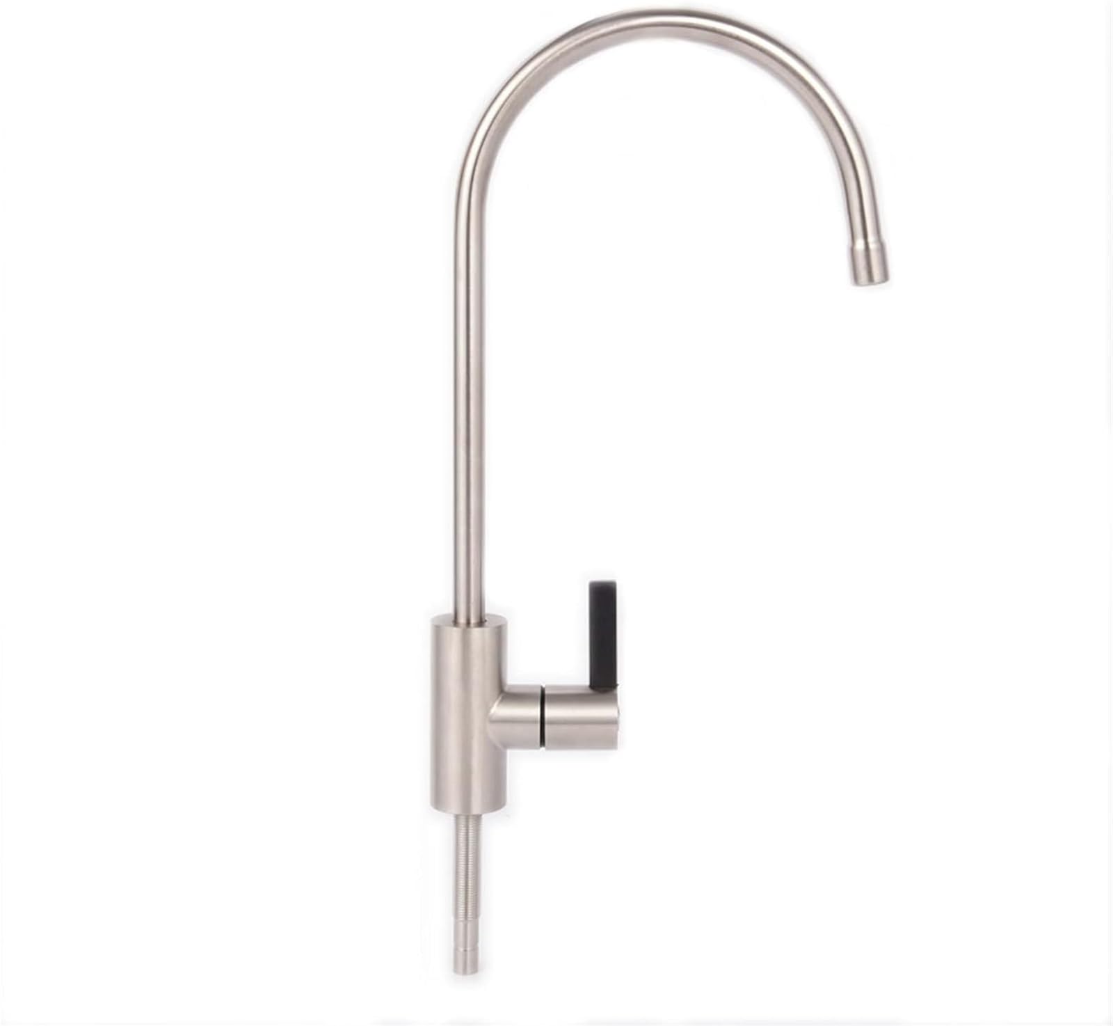 MXXQRHF Stainless Steel Gooseneck Kitchen Faucet with Direct Drinking Water Purifier Single Hole Installation Modern Design for Home & Restaurant Use