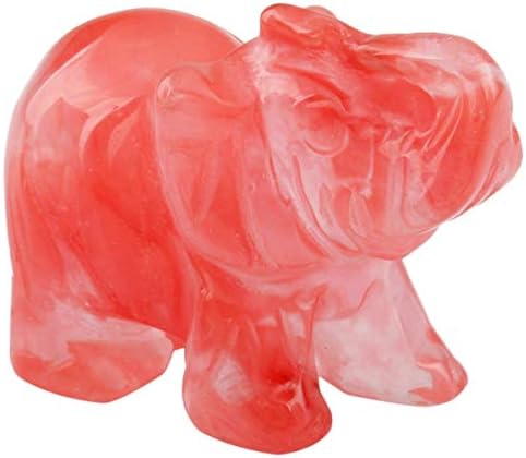 Nupuyai Blue Aventurine Carved Crystal Animal Elephant Statue Figurine, Good Luck Gift Energy Healing Mini Crystal Ornament for Home Office Decor