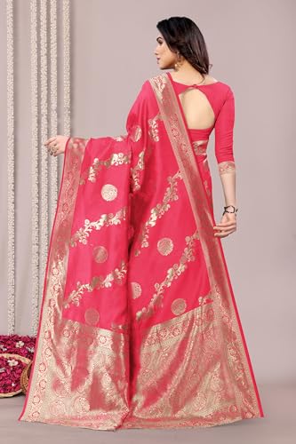 Image of MIRCHI FASHION Women Saree | Jacquard Banarasi Silk Woven Ethnic Motif Office Wear Sari