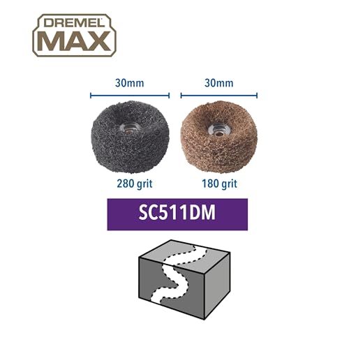 Dremel MAX SC511DM EZ SpeedClic: Schleifscheiben 180 & 280 Korn, 2 x Schleifscheiben 30mm mit MAX Lebensdauer und lang anhaltender Leistung mit Ihrem Multifunktionswerkzeug