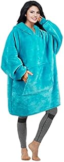 Oversized Blanket Hoodie for Men & Women,Thick Flannel Blanket with Sleeves and Giant Pocket Super Soft Warm Cozy Wearable Sweatshirt Hoodie for Adults
