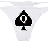 Knaughty Knickers - Queen of Spades White Thong Underwear - QofS Panties for BBC Lovers - Q of S Hot Wife