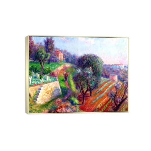 Tableau William Glackens Hill 40x30cm avec Cadre Argenté de Prestige