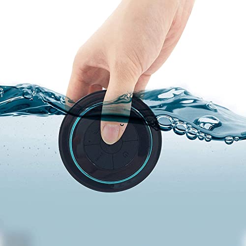 Haut-parleur de douche – Haut-parleur Bluetooth entièrement étanche avec radio FM, 6 heures de jeu, ventouse Dedicated intégrée, microphone intégré, kit mains libres