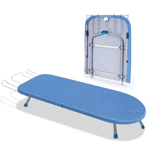 Klappbares Tischbügelbrett mit Eisenständer, Kleines Bügelbrett mit Anti-Rutsch-Klappbeine, Stabil â€¦ – Miniatur