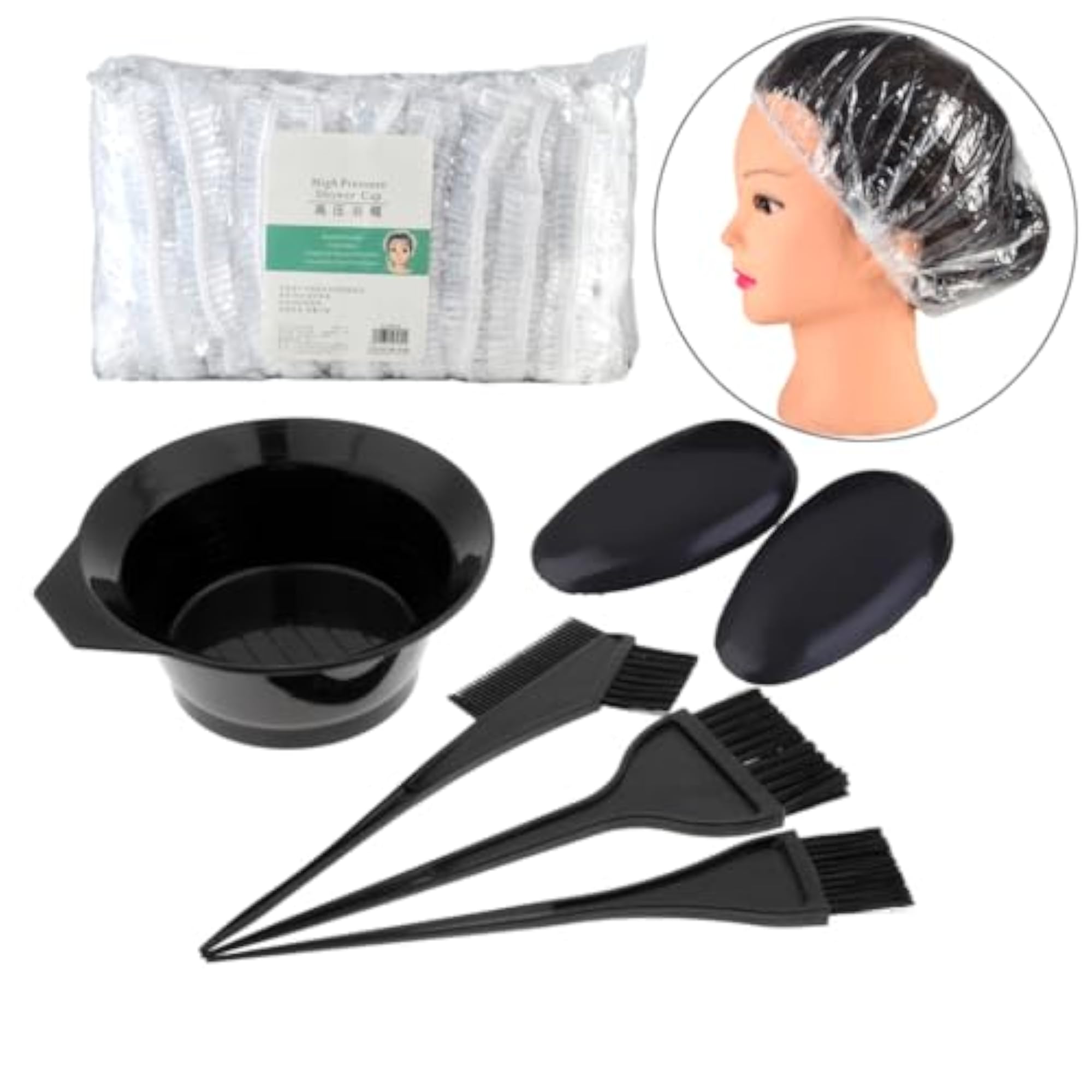 Hair Coloring Dyeing Kit with 100 Hair Caps