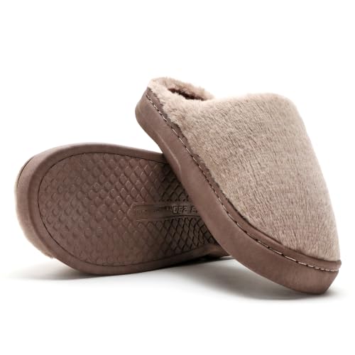 Image of Unisex Winter Flip Flop Slipper for Men and Women Soft Faux Fur Slip On Indoor Home Slides Slipper for Bedroom Sandals