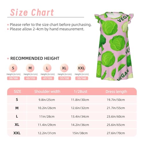 Flutter Sleeve Nightgown Pajama Gown Broccoli Vegan Green Easy Pull-On Sleepwear Nightdress3