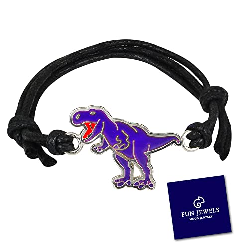 Fun Jewels Handmade T-Rex Dinosaur Charm Color Change Mood Bracelet For Boys Girls Dino Jewelry #TOP7